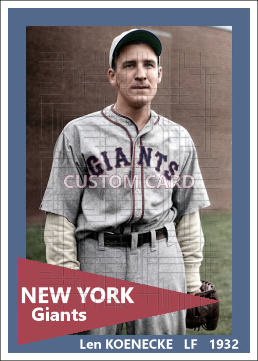 Len Koenecke - 1932 New York Giants - choose a size & style