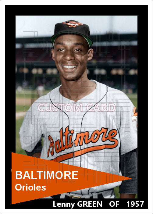Lenny Green - 1957 Baltimore Orioles - choose a size & style
