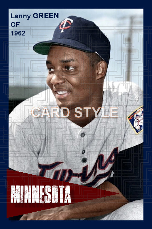 Lenny Green - 1962 Minnesota Twins - choose a size & style