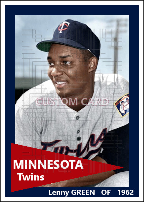Lenny Green - 1962 Minnesota Twins - choose a size & style
