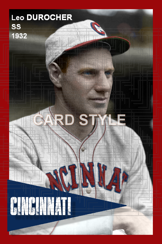 Leo Durocher - 1932 Cincinnati Reds - choose a size & style