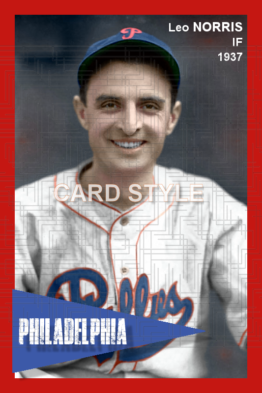 Leo Norris - 1937 Philadelphia Phillies - choose a size & style