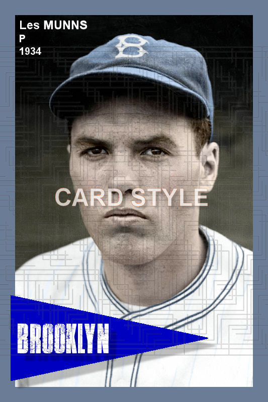 Les Munns - 1934 Brooklyn Dodgers - choose a size & style