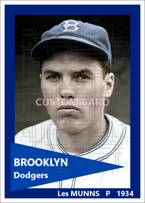 Les Munns - 1934 Brooklyn Dodgers - choose a size & style
