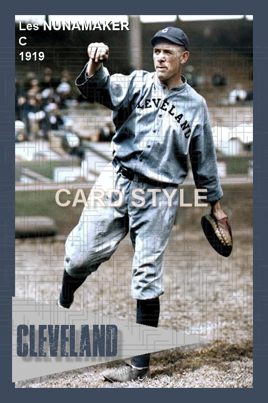 Les Nunamaker - 1919 Cleveland Indians - choose a size & style
