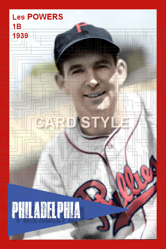 Les Powers - 1939 Philadelphia Phillies - choose a size & style