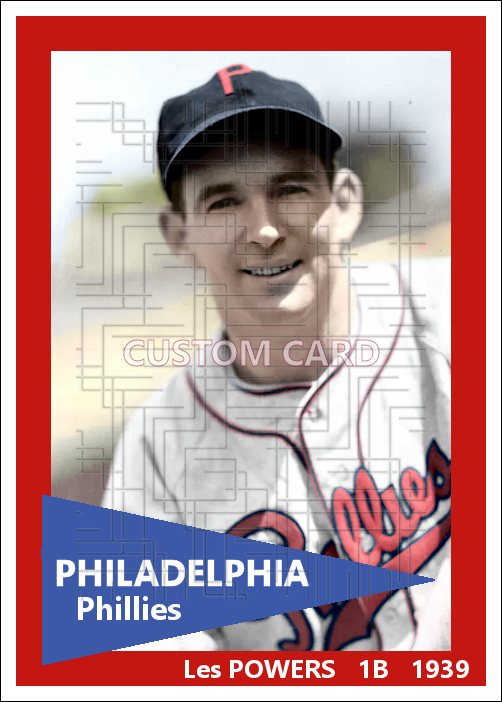 Les Powers - 1939 Philadelphia Phillies - choose a size & style