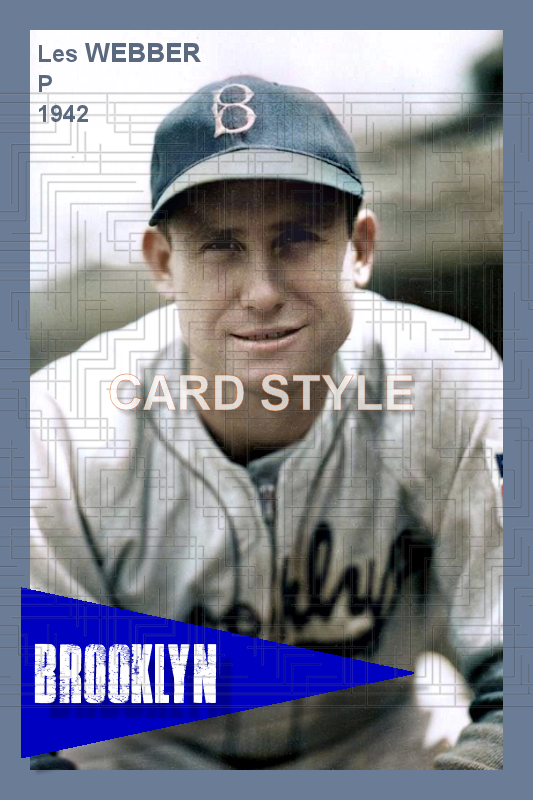 Les Webber - 1942 Brooklyn Dodgers - choose a size & style