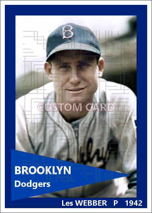 Les Webber - 1942 Brooklyn Dodgers - choose a size & style