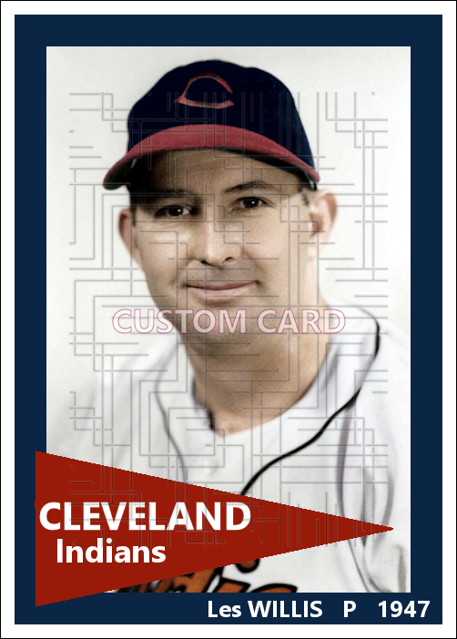 Les Willis - 1947 Cleveland Indians - choose a size & style