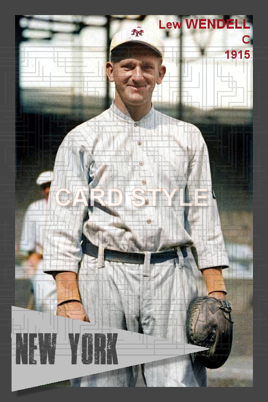 Lew Wendell - 1915 New York Giants - choose a size & style