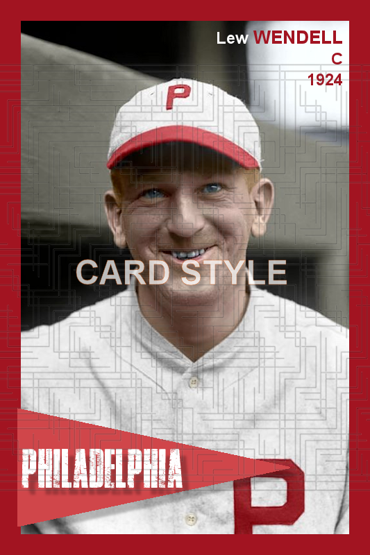Lew Wendell - 1924 Philadelphia Phillies - choose a size & style
