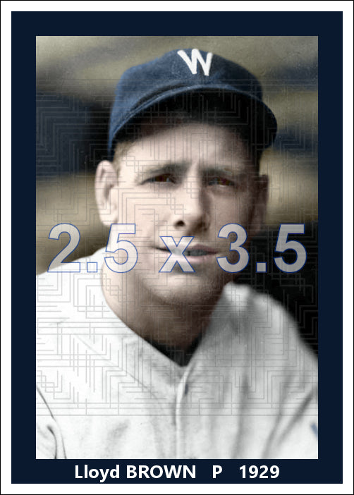 Lloyd Brown - 1929 Washington Senators - choose a size & style