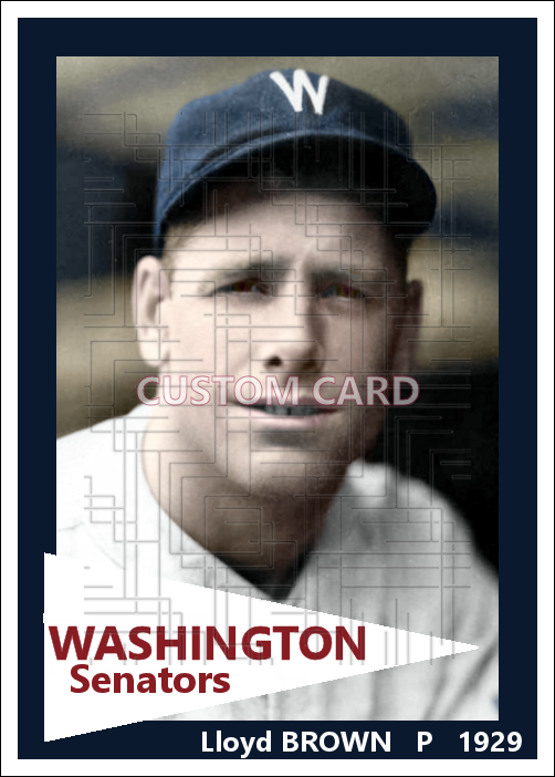 Lloyd Brown - 1929 Washington Senators - choose a size & style