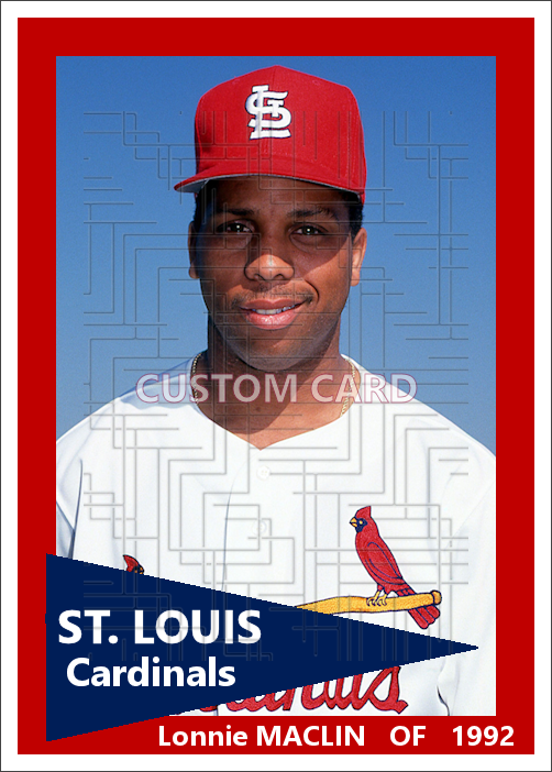 Lonnie Maclin - 1992 St. Louis Cardinals - choose a size & style