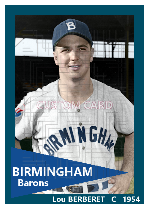 Lou Berberet - 1954 Birmingham Barons - choose a size & style