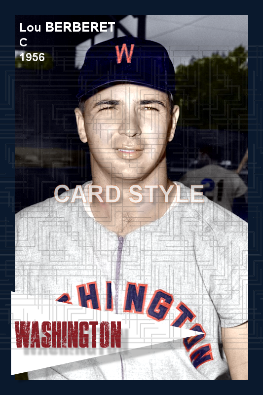 Lou Berberet - 1956 Washington Senators - choose a size & style