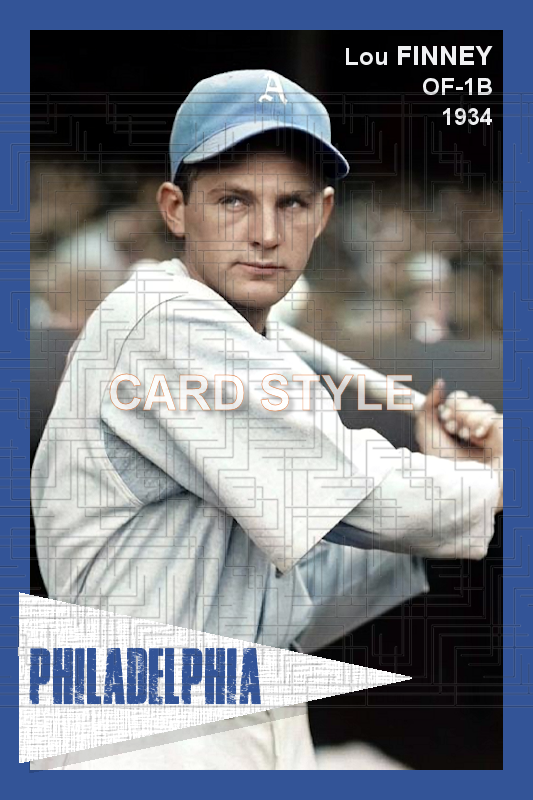 Lou Finney - 1934 Philadelphia Athletics - choose a size & style