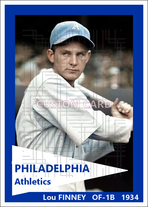 Lou Finney - 1934 Philadelphia Athletics - choose a size & style