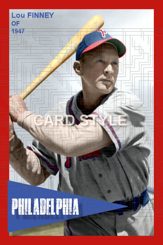 Lou Finney - 1947 Philadelphia Phillies - choose a size & style