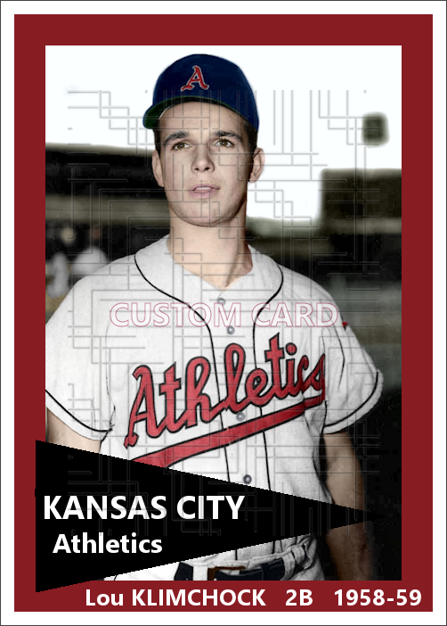Lou Klimchock - 1958-59 Kansas City Athletics - choose a size & style