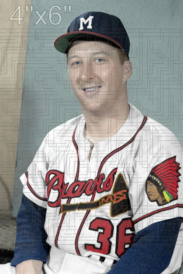 Lou Sleater - 1956 Milwaukee Braves - choose a size & style