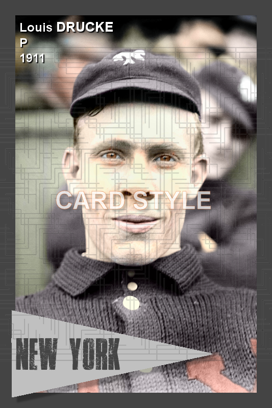 Louis Drucke - 1911 New York Giants - choose a size & style