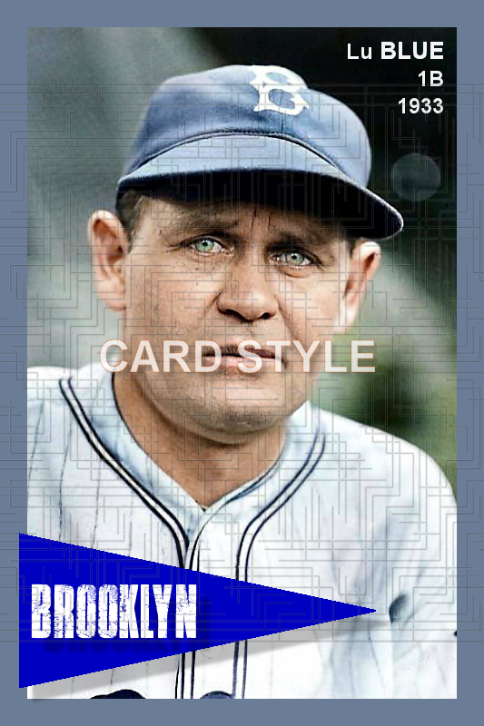 Lu Blue - 1933 Brooklyn Dodgers - choose a size & style