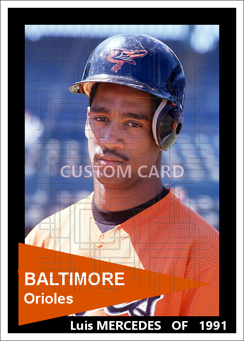 Luis Mercedes - 1991 Baltimore Orioles - choose a size & style