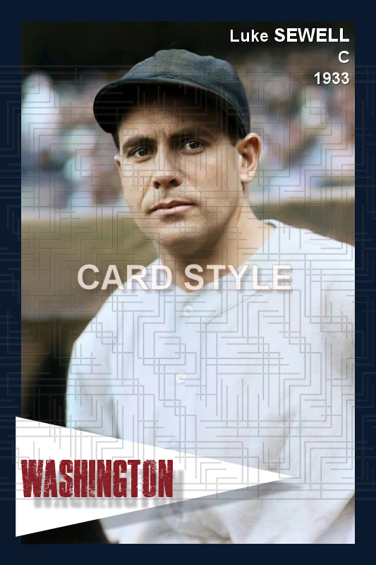 Luke Sewell - 1933 Washington Senators - choose a size & style