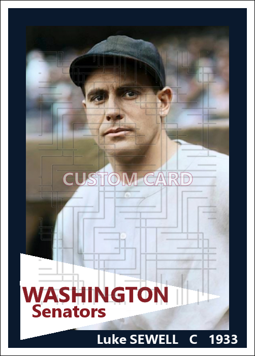 Luke Sewell - 1933 Washington Senators - choose a size & style