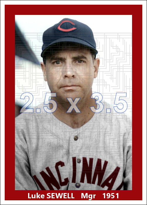 Luke Sewell - 1951 Cincinnati Reds - choose a size & style