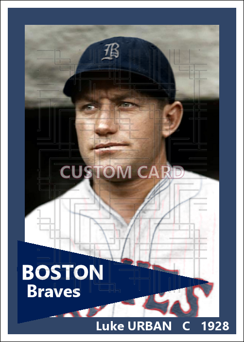 Luke Urban - 1928 Boston Braves - choose a size & style