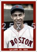 Lyn Lary - 1934 Boston Red Sox - choose a size & style