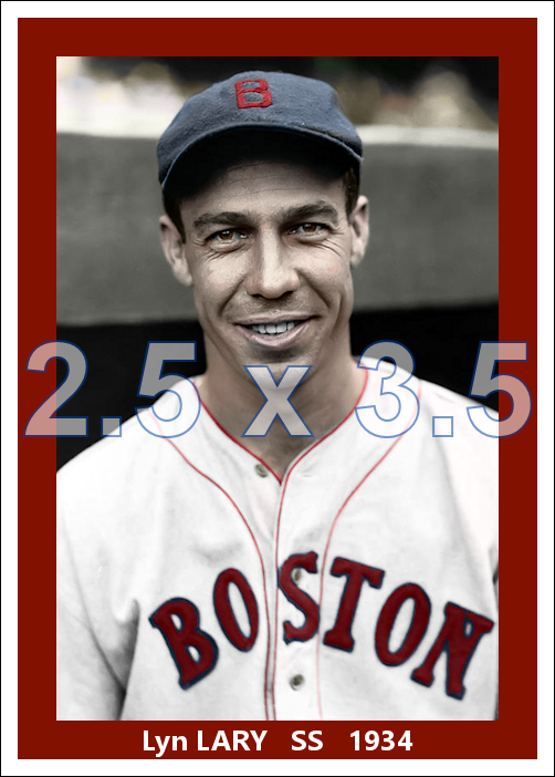 Lyn Lary - 1934 Boston Red Sox - choose a size & style