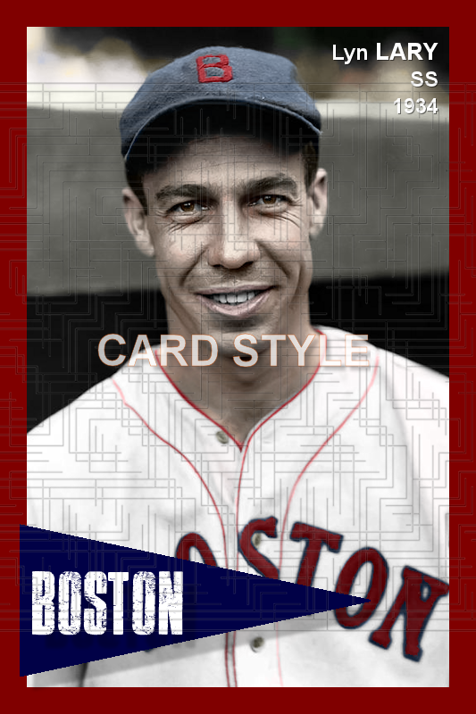 Lyn Lary - 1934 Boston Red Sox - choose a size & style