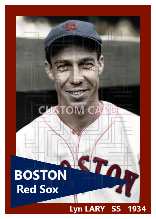 Lyn Lary - 1934 Boston Red Sox - choose a size & style