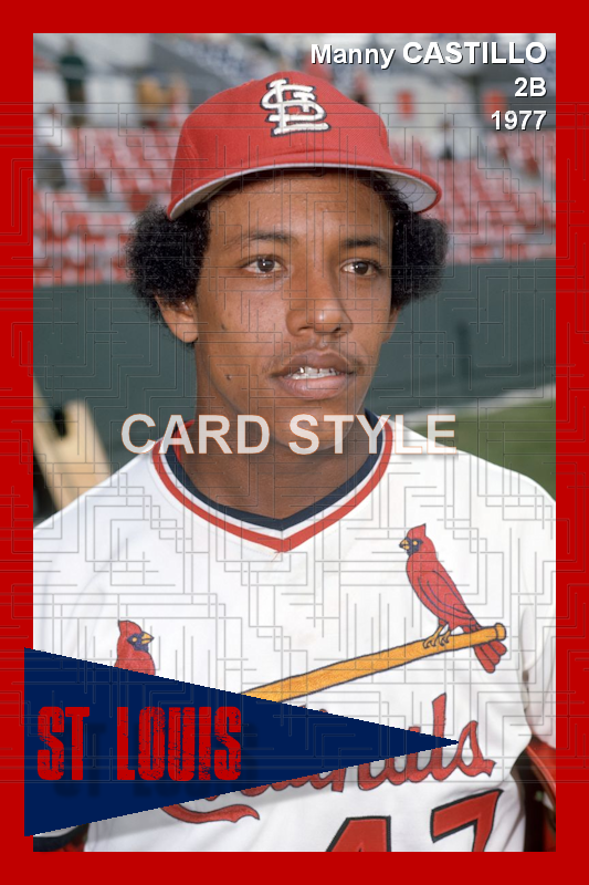 Manny Castillo - 1977 St. Louis Cardinals - choose a size & style