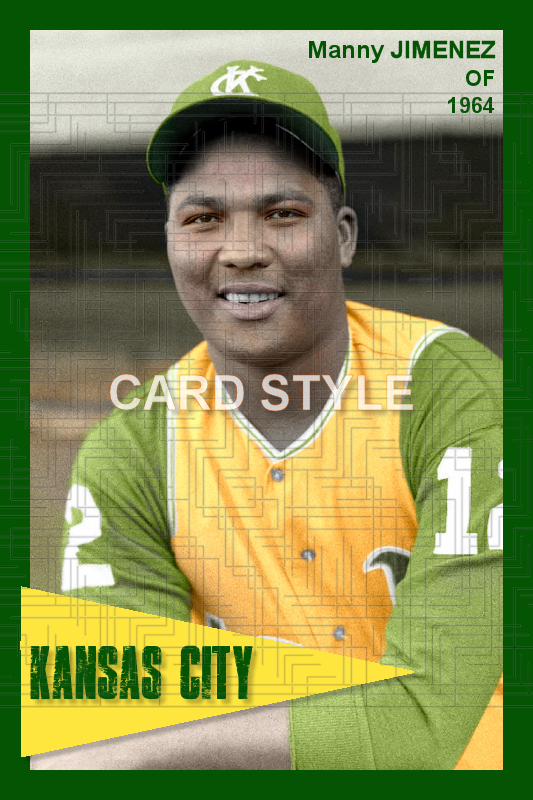Manny Jimenez - 1964 Kansas City Athletics - choose a size & style