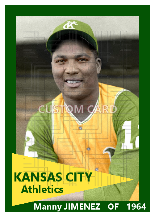 Manny Jimenez - 1964 Kansas City Athletics - choose a size & style