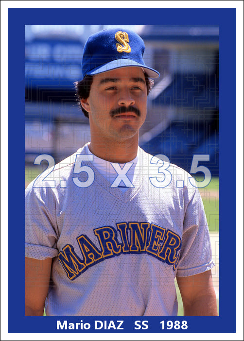 Mario Diaz - 1988 Seattle Mariners - choose a size & style