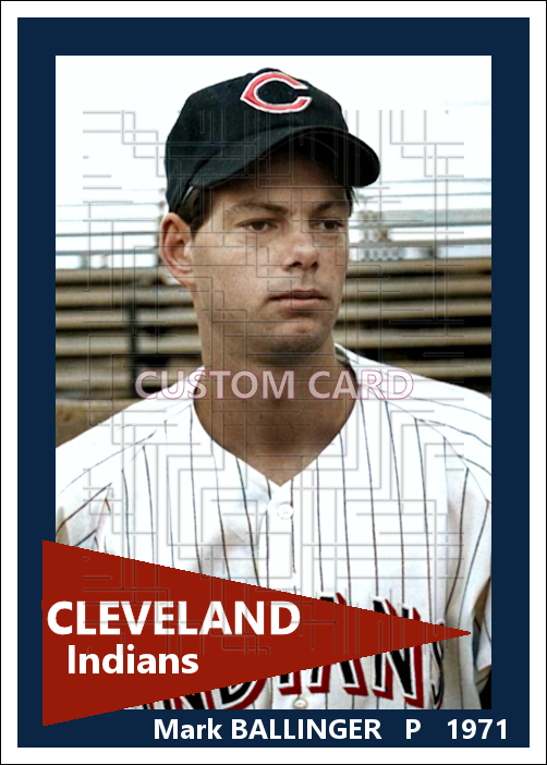 Mark Ballinger - 1971 Cleveland Indians - choose a size & style