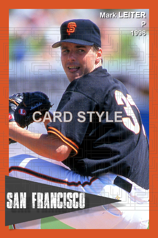 Mark Leiter - 1996 San Francisco Giants - choose a size & style