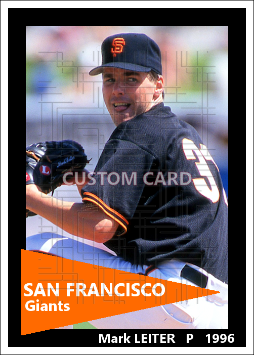 Mark Leiter - 1996 San Francisco Giants - choose a size & style