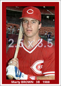 Marty Brown - 1988 Cincinnati Reds - choose a size & style