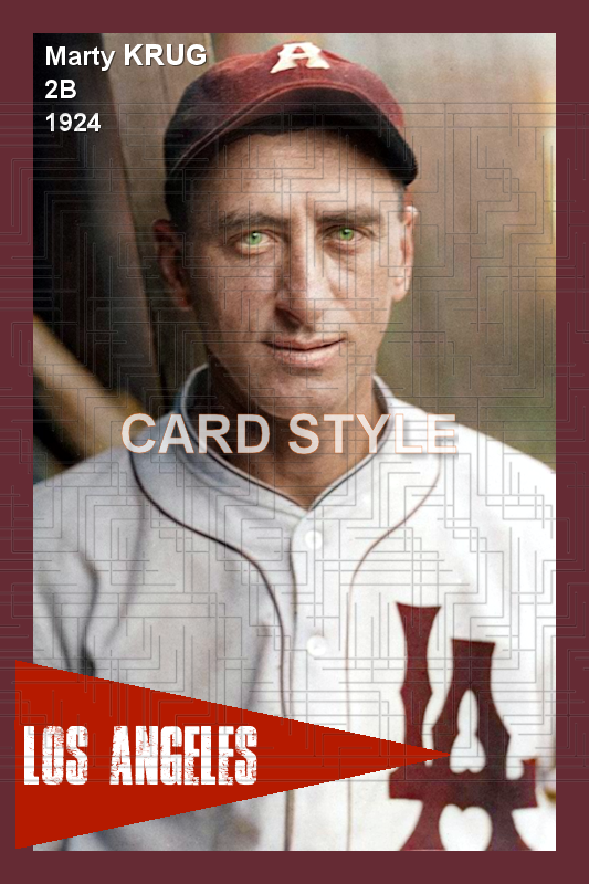 Marty Krug - 1924 Los Angeles Angels - choose a size & style