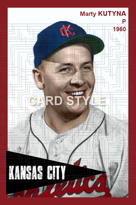 Marty Kutyna - 1960 Kansas City Athletics - choose a size & style