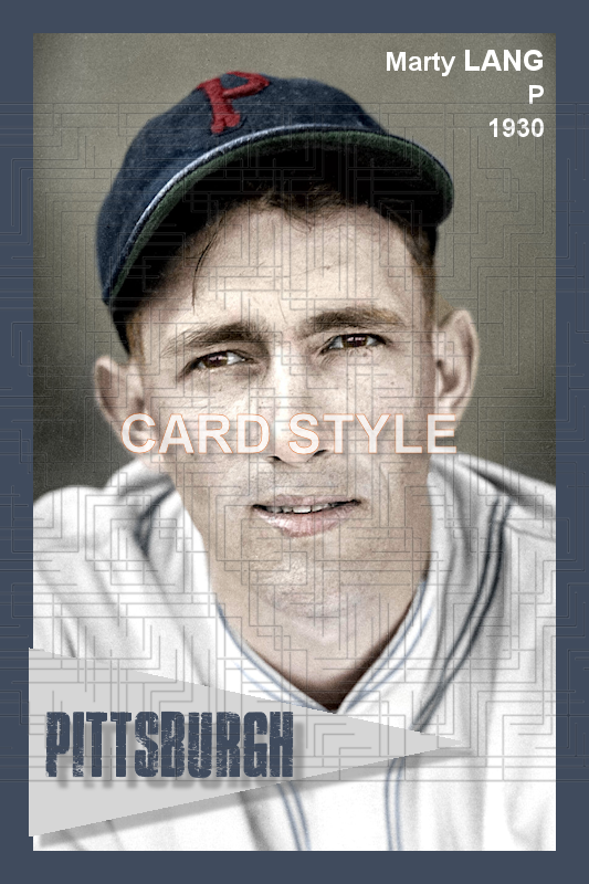 Marty Lang - 1930 Pittsburgh Pirates - choose a size & style