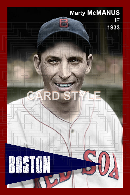 Marty McManus - 1933 Boston Red Sox - choose a size & style