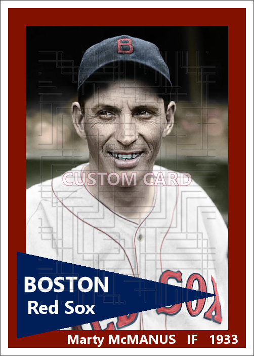 Marty McManus - 1933 Boston Red Sox - choose a size & style